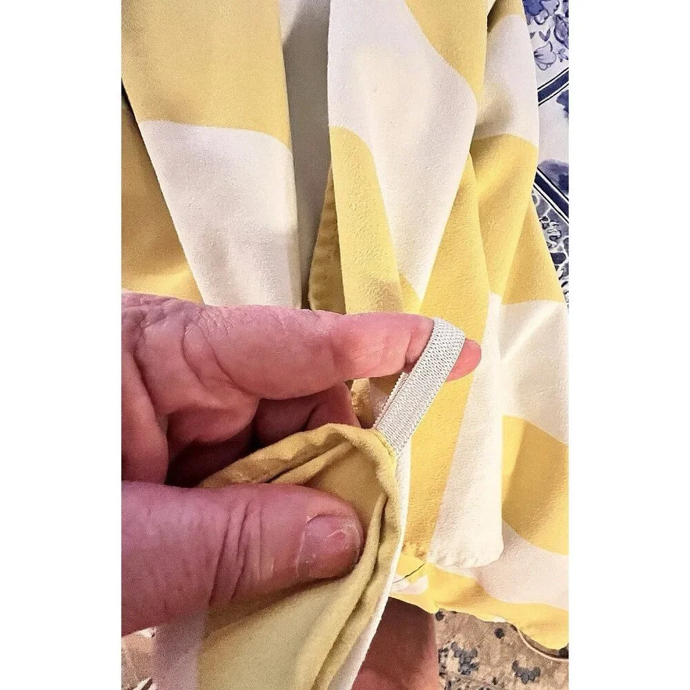 Dock & Bay Quick Dry Towel Yellow White Stripe Beach 100% Recycled 63